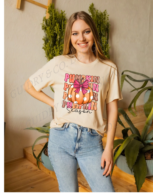 Fall Pumpkin Pink Bow (PREORDER)