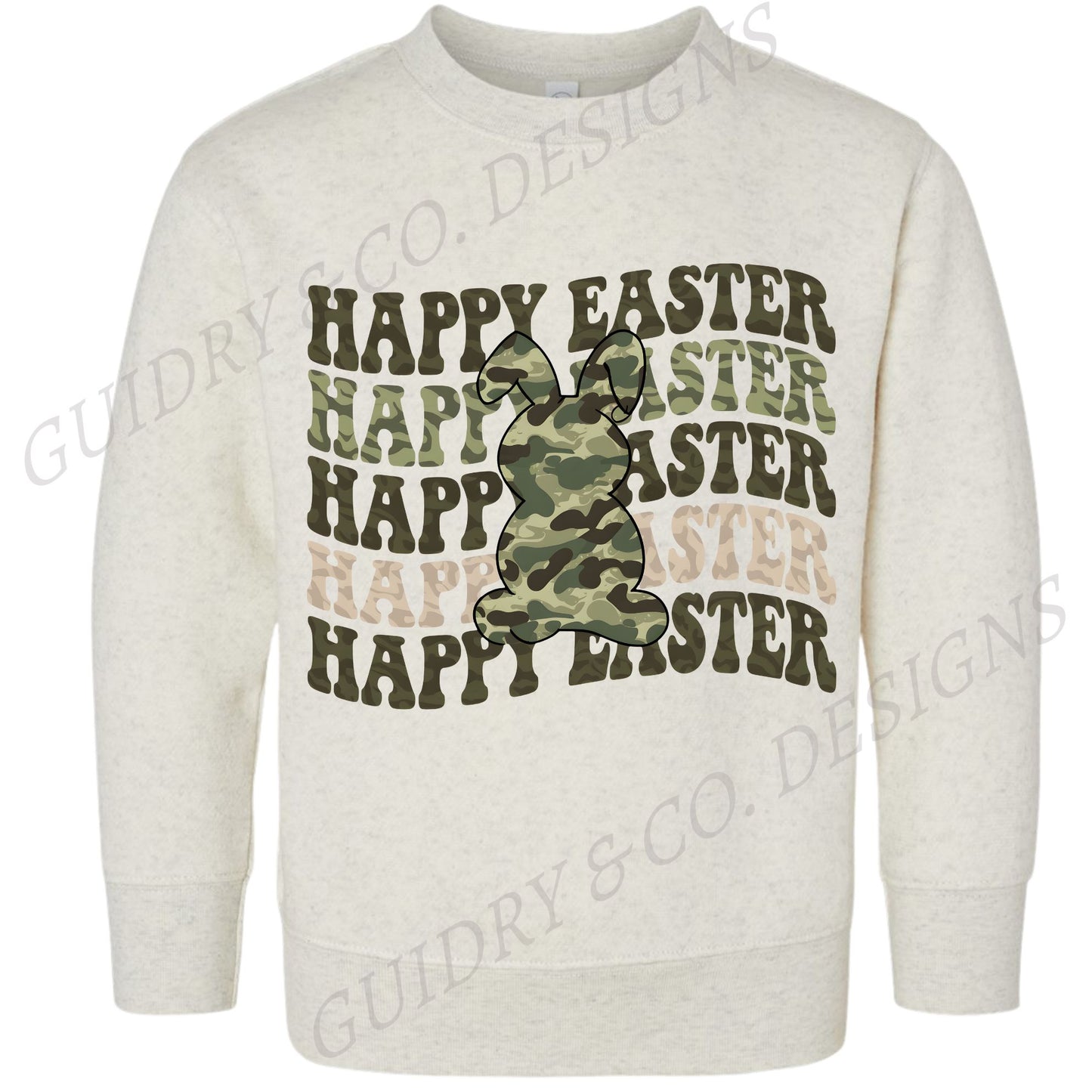 CAMO HAPPY EASTER YOUTH SWEATSHIRT (kids easter)