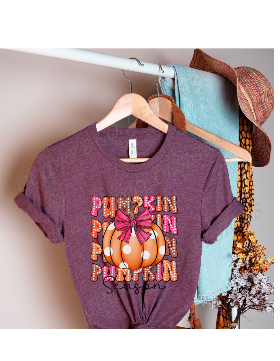 Fall Pumpkin Pink Bow (PREORDER)