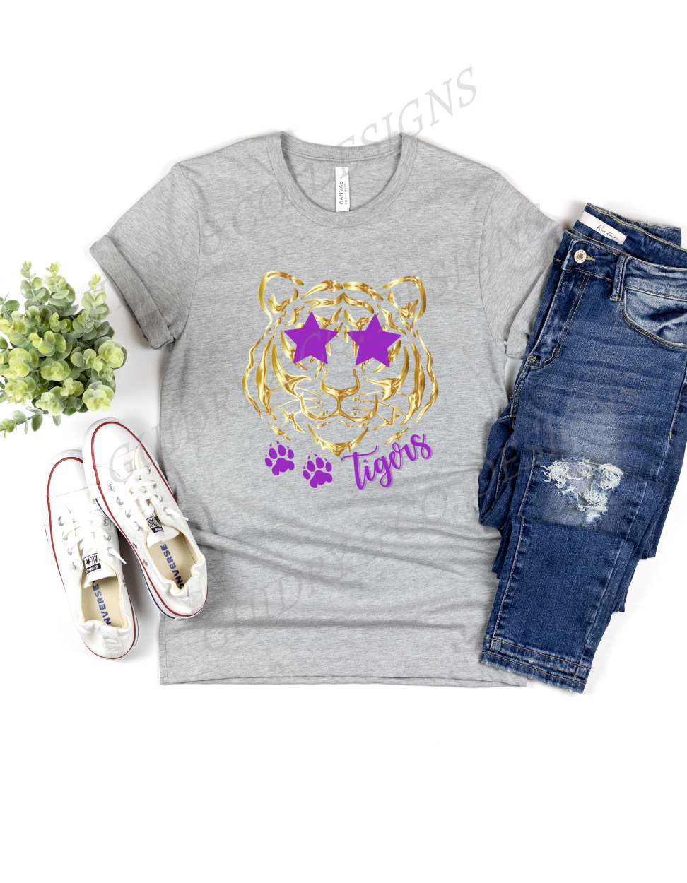 Gold Tiger Star Glasses (Bella Canva)