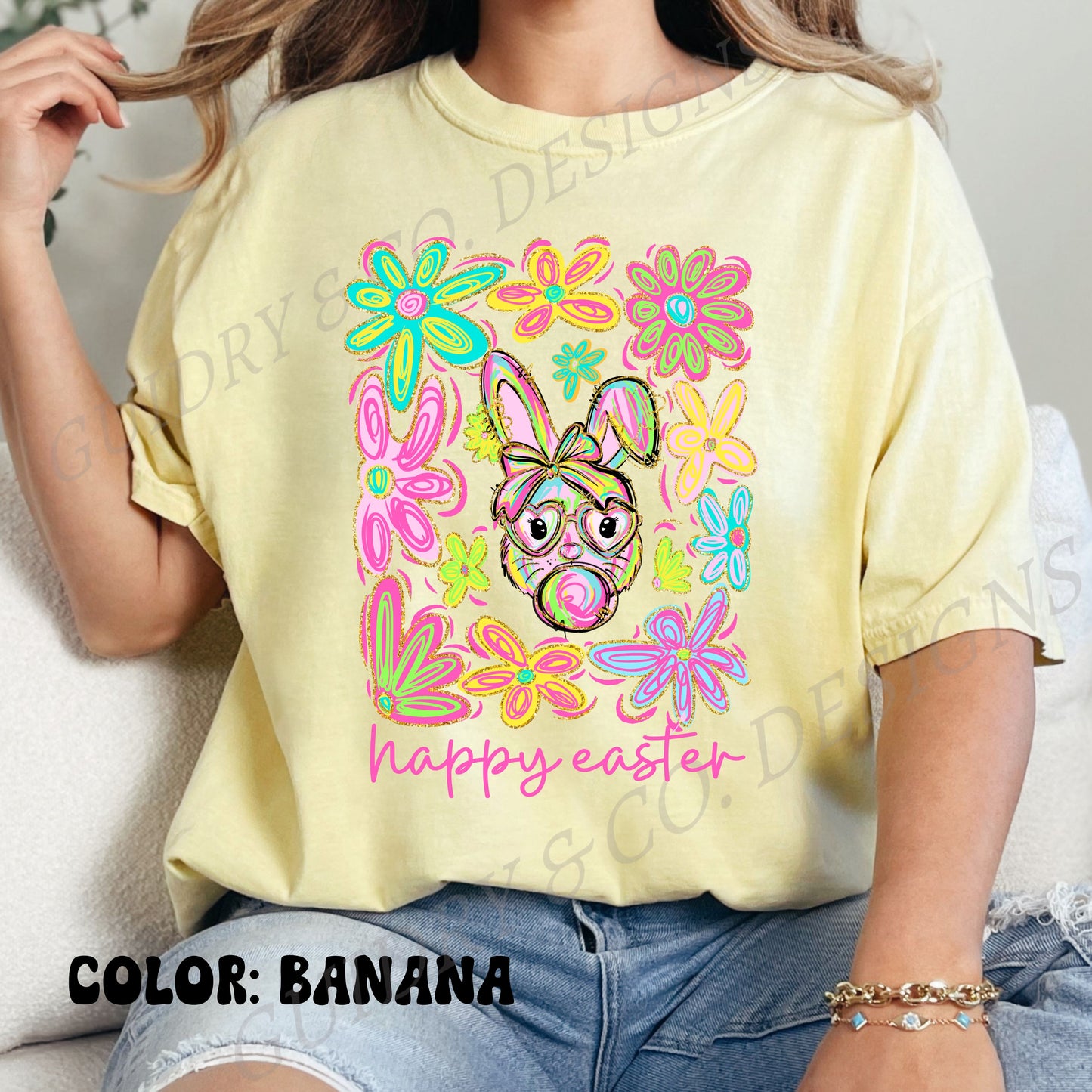 Happy Easter Colorful Floral Color Comfort