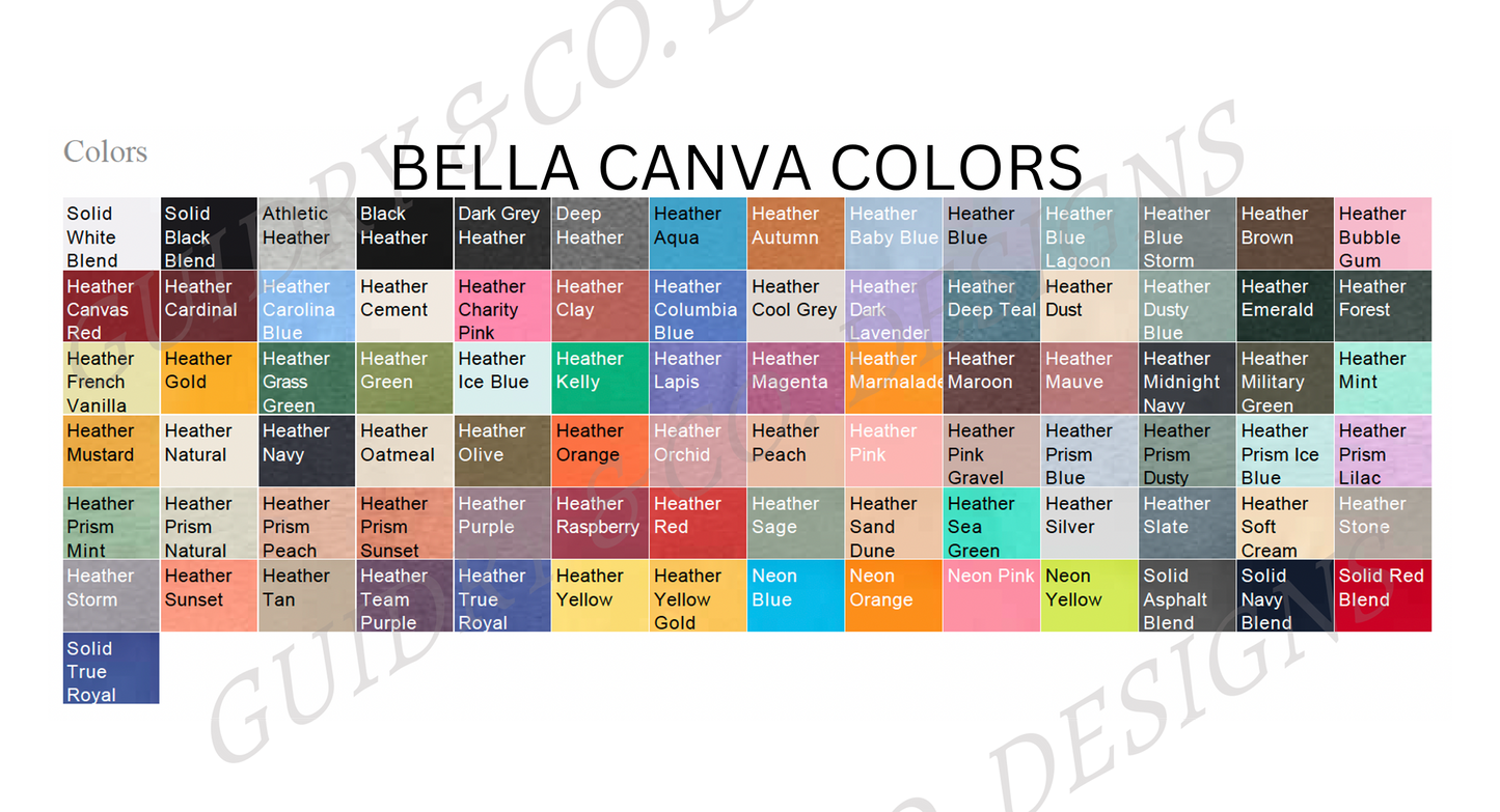 YOUTH DTF DESIGN COLOR COMFORT TSHIRT (BELLA CANVA)