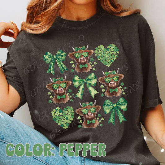 Highland Cow Coquette St. Patricks day shirt
