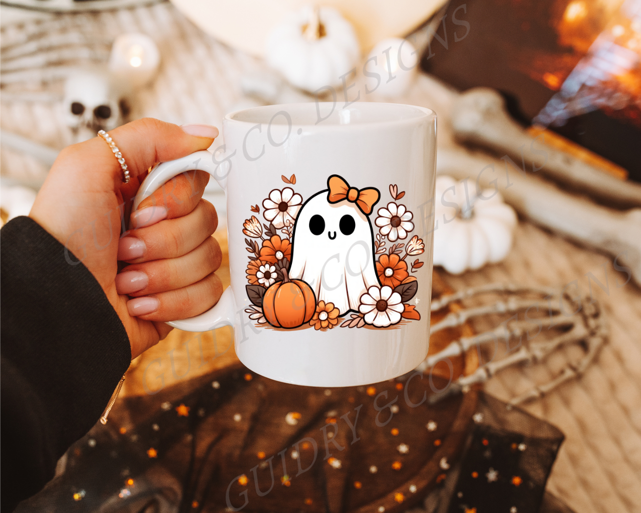 Ghost Pumpkin Coffee Mug 15 oz (PREORDER)