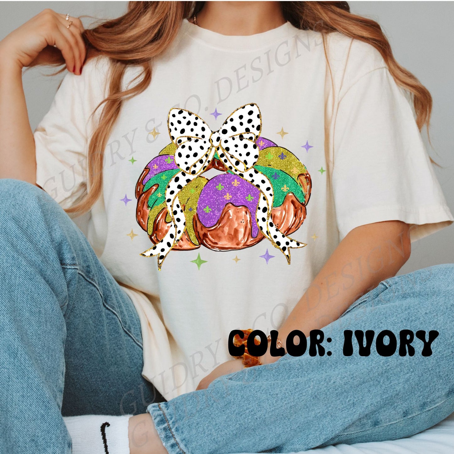 KING CAKE Mardi Gras Tshirt women
