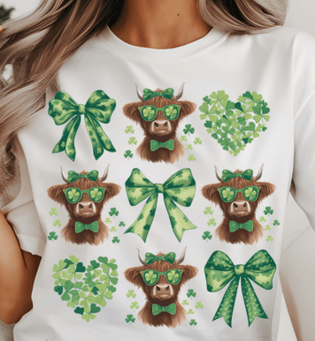 Highland Cow Coquette St. Patricks day shirt
