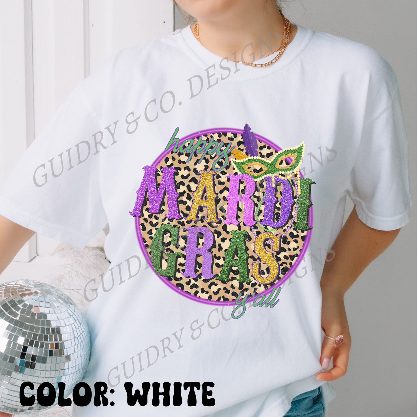 LEOPARD HAPPY MARDI GRAS Tshirt women