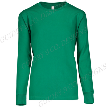 Youth Long Sleeve Pick PATCH During live then color shirt