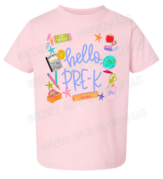 Hello Back to school (toddler & youth size)