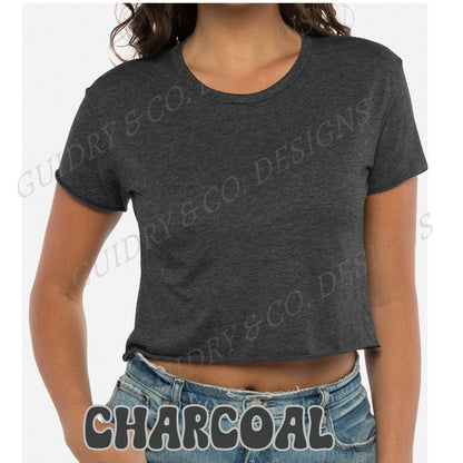 DTF DESIGN ON NEXT LEVEL CROP TOP WOMEN
