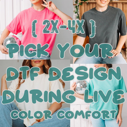 (2X-4X) DTF DESIGN WITH COLOR COMFORT SHIRT