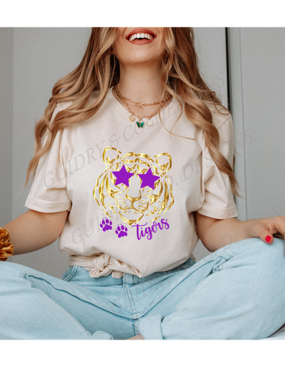 Gold Tiger Star Glasses (Bella Canva)