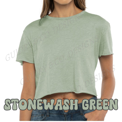 DTF DESIGN ON NEXT LEVEL CROP TOP WOMEN
