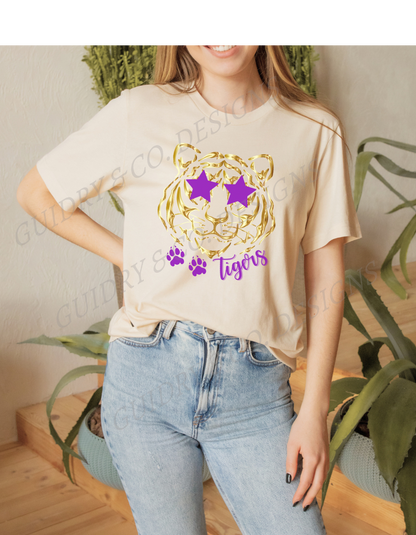 Gold Tiger Star Glasses (Bella Canva)