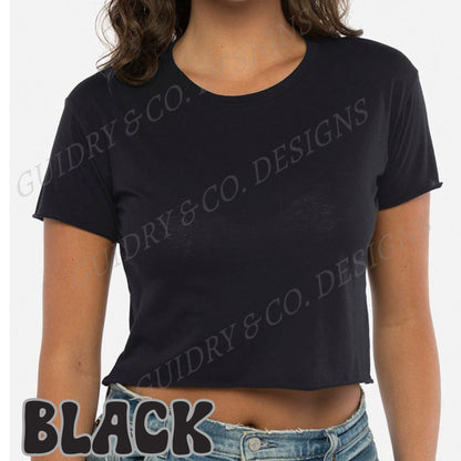 DTF DESIGN ON NEXT LEVEL CROP TOP WOMEN