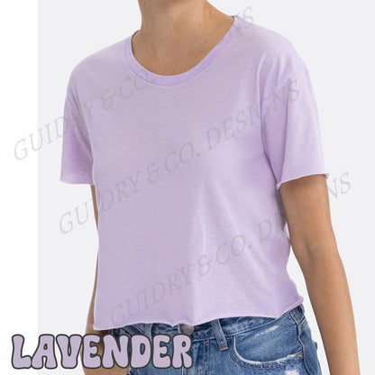 DTF DESIGN ON NEXT LEVEL CROP TOP WOMEN