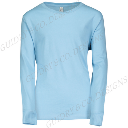 Youth Long Sleeve Pick PATCH During live then color shirt