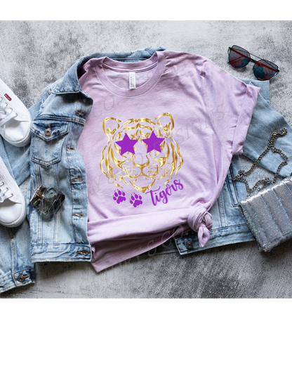 Gold Tiger Star Glasses (Bella Canva)
