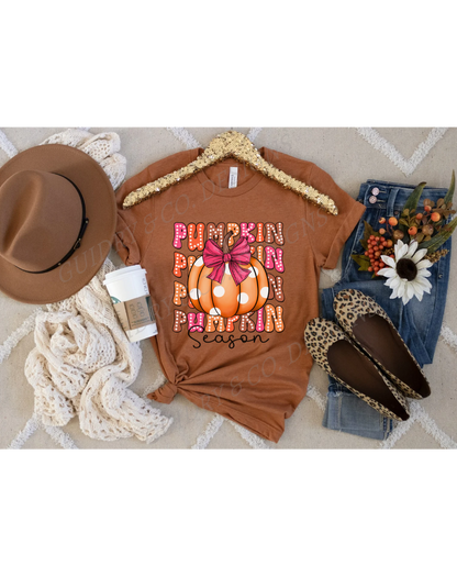 Fall Pumpkin Pink Bow (PREORDER)