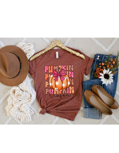 Fall Pumpkin Pink Bow (PREORDER)