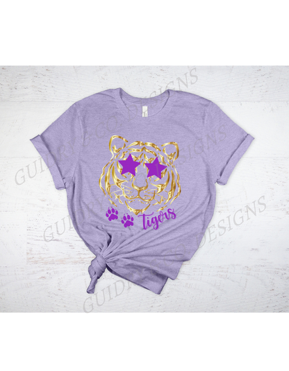 Gold Tiger Star Glasses (Bella Canva)