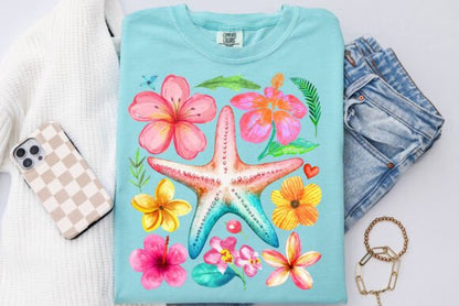 FLORAL SUMMER STARFISH BEACH