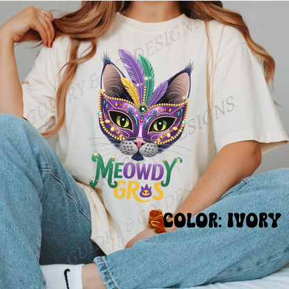 MEOWDY MARDI GRAS Tshirt women