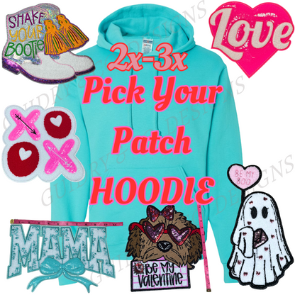 (2X-3X) Pick your Patch During Live HOODIE