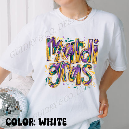 MARDI GRAS Tshirt women WATERCOLOR